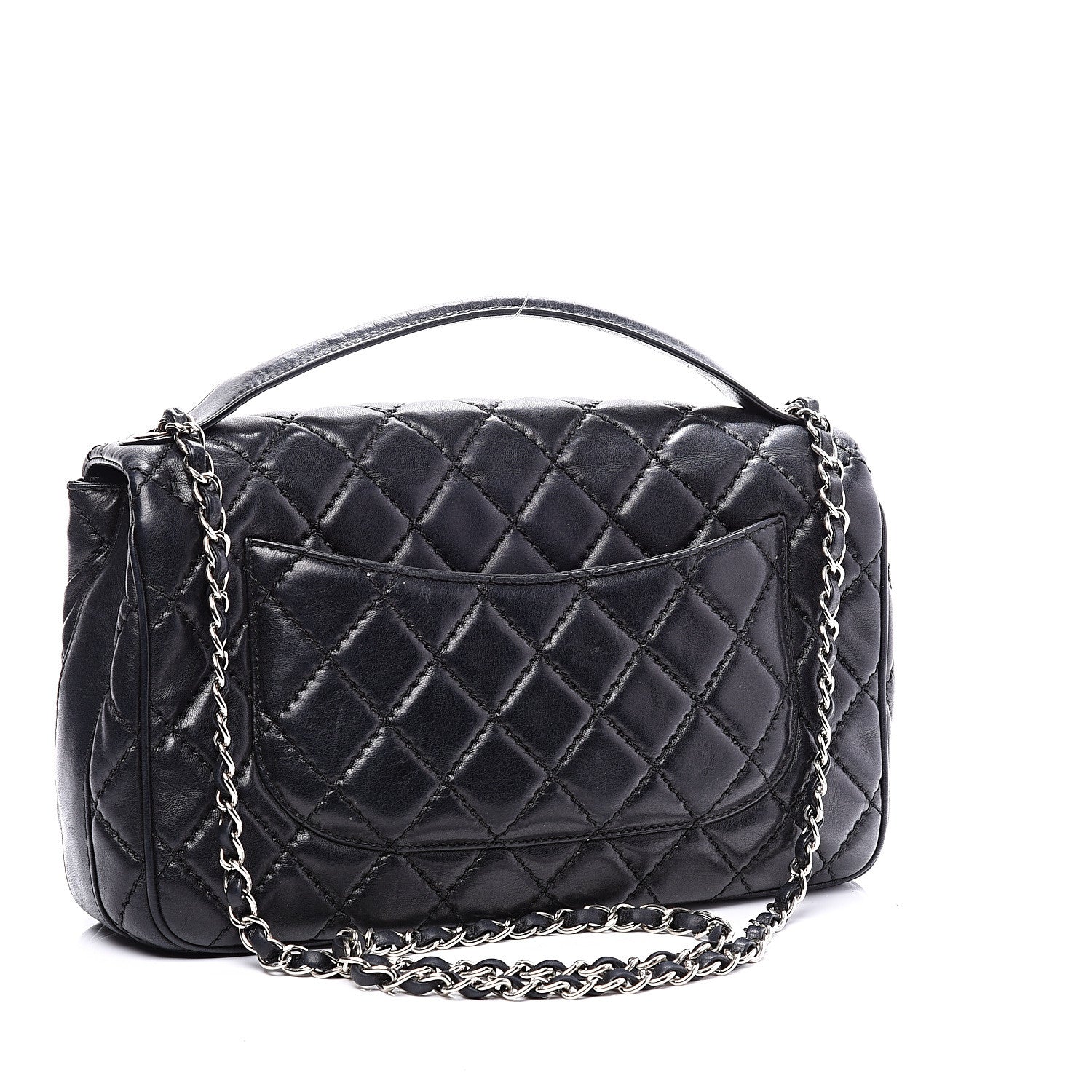 Chanel Lambskin Quilted Jumbo Easy Carry Flap Black 2 of 9