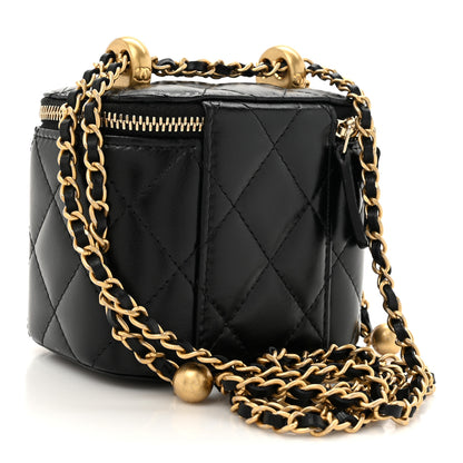 Chanel Calfskin Quilted Mini Perfect Fit Vanity Case With Chain Black 3 of 11