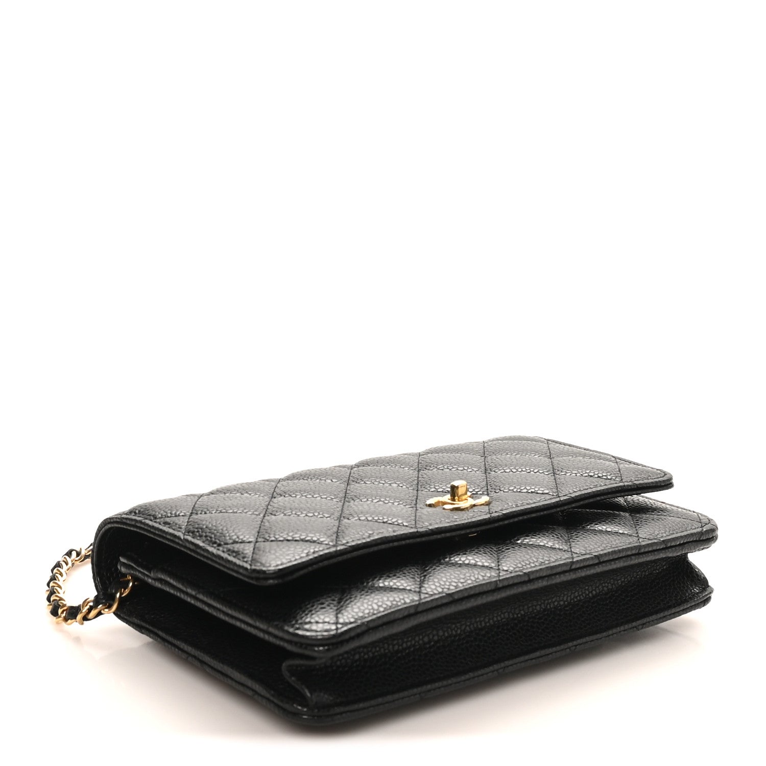Chanel Caviar Quilted CC Turnlock Wallet On Chain WOC Black 4 of 12
