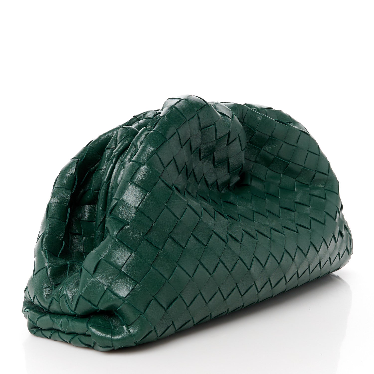 Bottega Veneta Nappa Maxi Intrecciato The Pouch Oversized Clutch Raintree 3 of 11