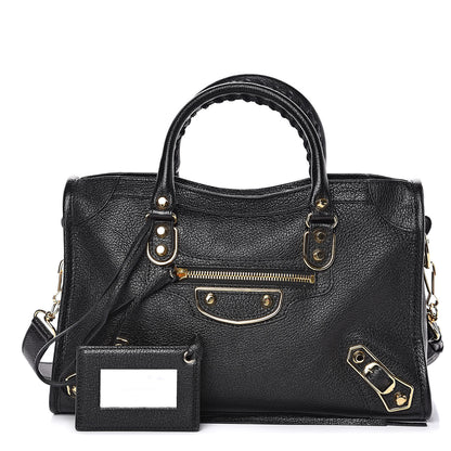 Balenciaga Chevre Gold Metallic Edge Hardware S City Black 1 of 9