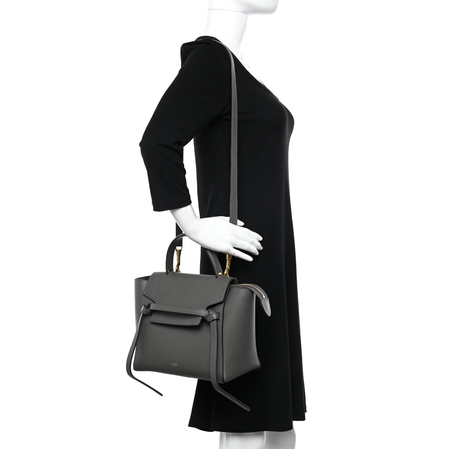 Celine Grained Calfskin Micro Belt Bag Grey 3 of 11
