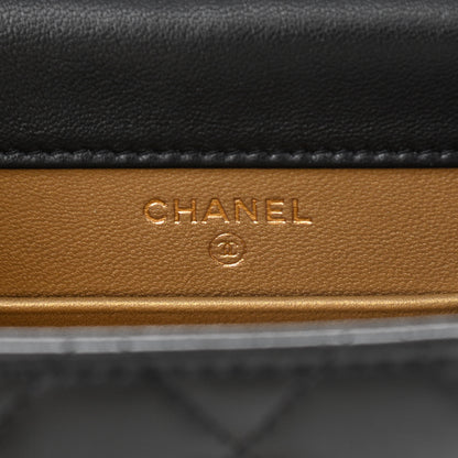 Chanel Lambskin Quilted Vertical Pearl Crush Flap With Chain Black 6 of 11