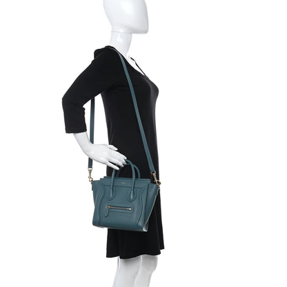 Celine Baby Drummed Calfskin Nano Prussian Blue 3 of 11