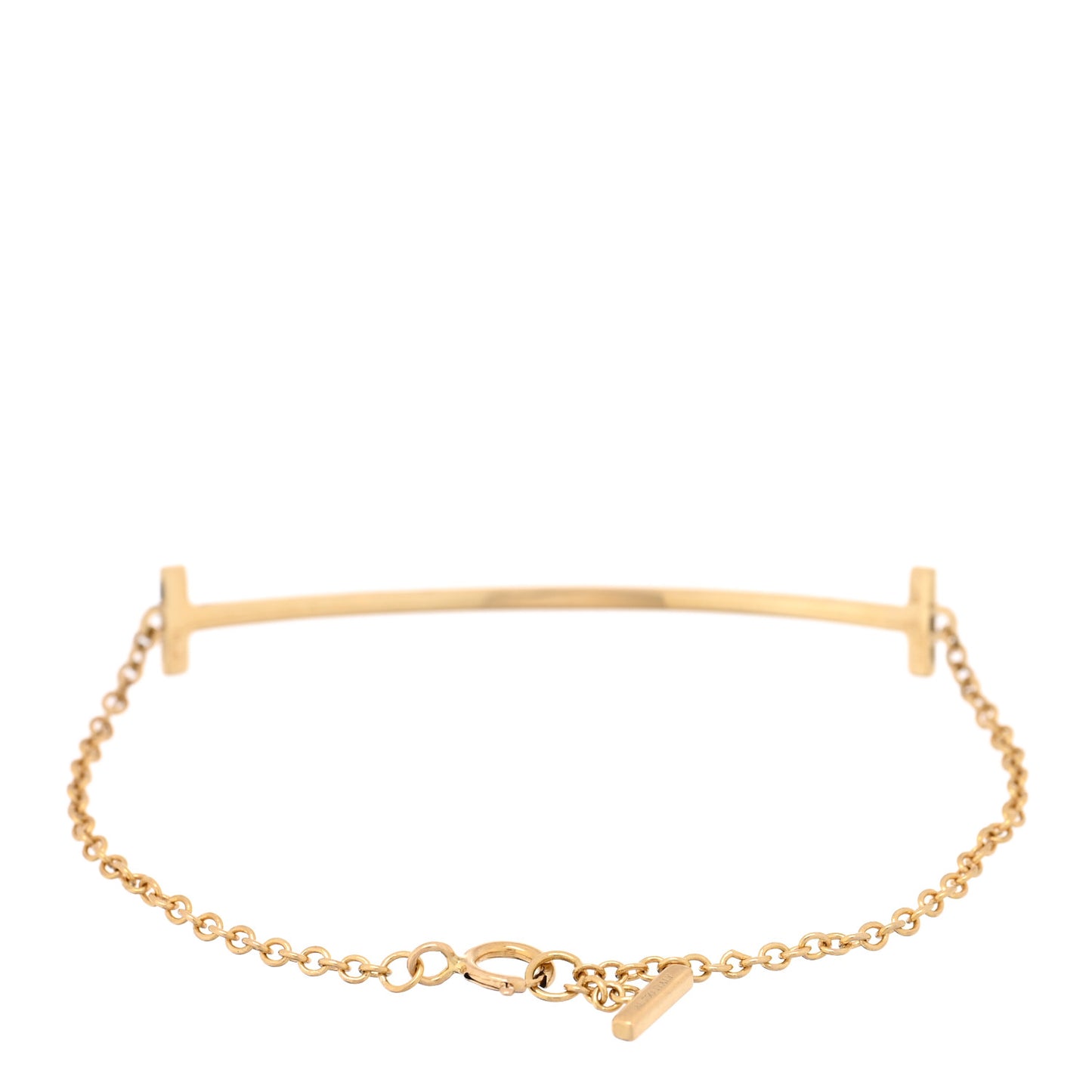 18K Yellow Gold Diamond T Smile Bracelet