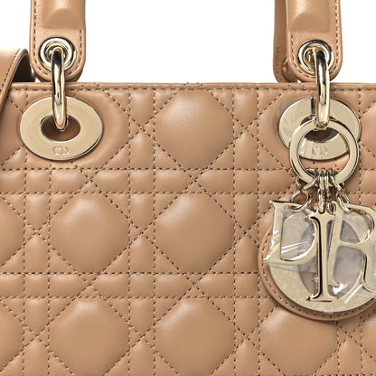Christian Dior Lambskin Cannage Small Lady Dior Camel 7 of 10