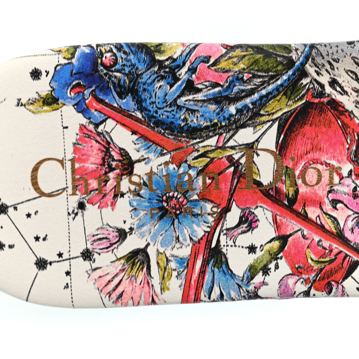 Christian Dior Canvas Embroidered Dway Flat Slide Sandals 37.5 Multicolor 7 of 9