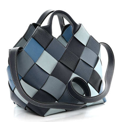 Loewe Calfskin Woven Small The Surplus Collection Basket Bag Steel Crystal 3 of 12