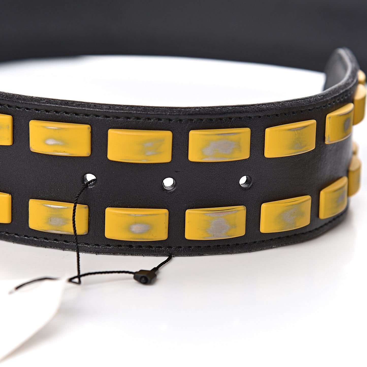 Metal Tiger Head Studded Belt 85 34 Yellow Black