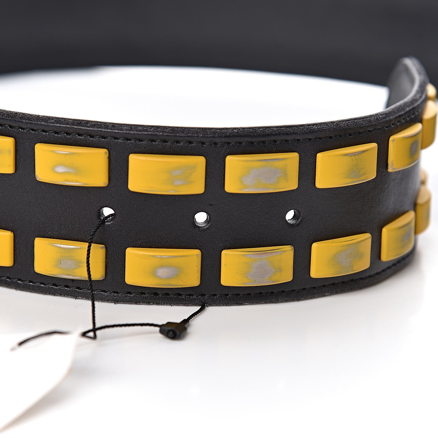 Gucci Metal Tiger Head Studded Belt 85 34 Yellow Black 6 of 8