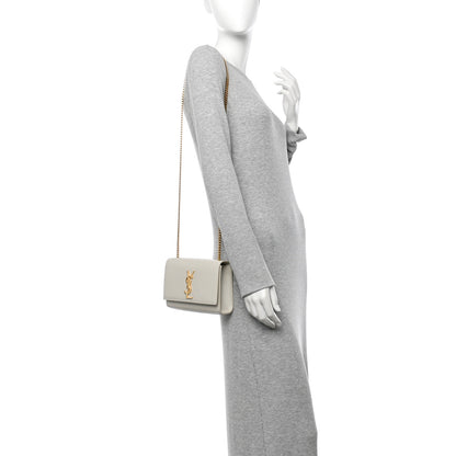 Saint Laurent Grain De Poudre Small Monogram Kate Satchel Crema Soft 2 of 12