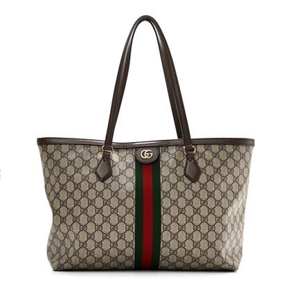 Gucci GG Supreme Monogram Medium Ophidia Shopping Tote Brown 1 of 11