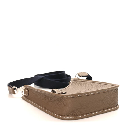 Hermes Taurillon Clemence Amazone Evelyne TPM Etoupe Bleu Indigo 4 of 11