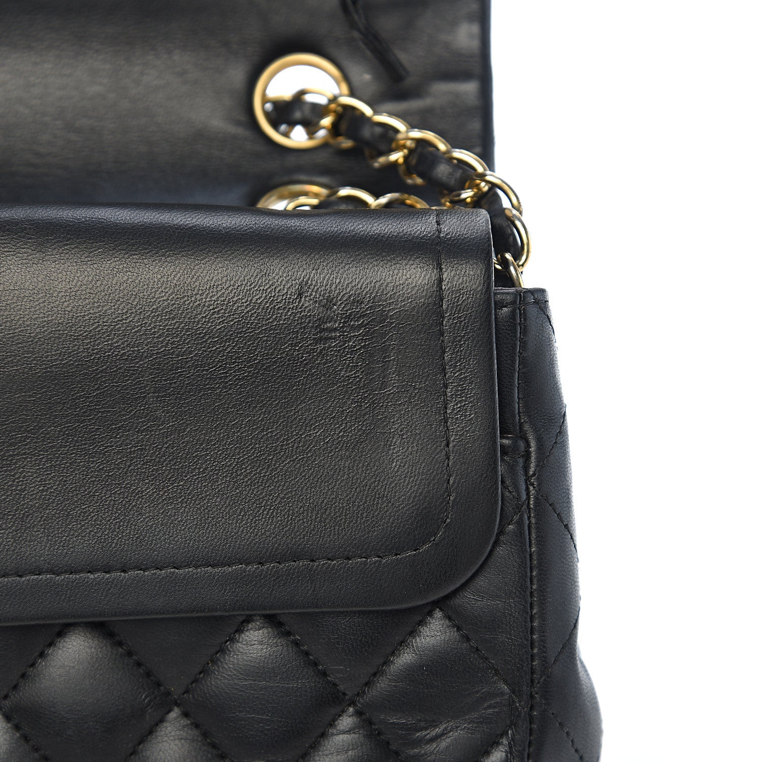 Chanel Lambskin Quilted Medium Double Flap Black 12 of 17