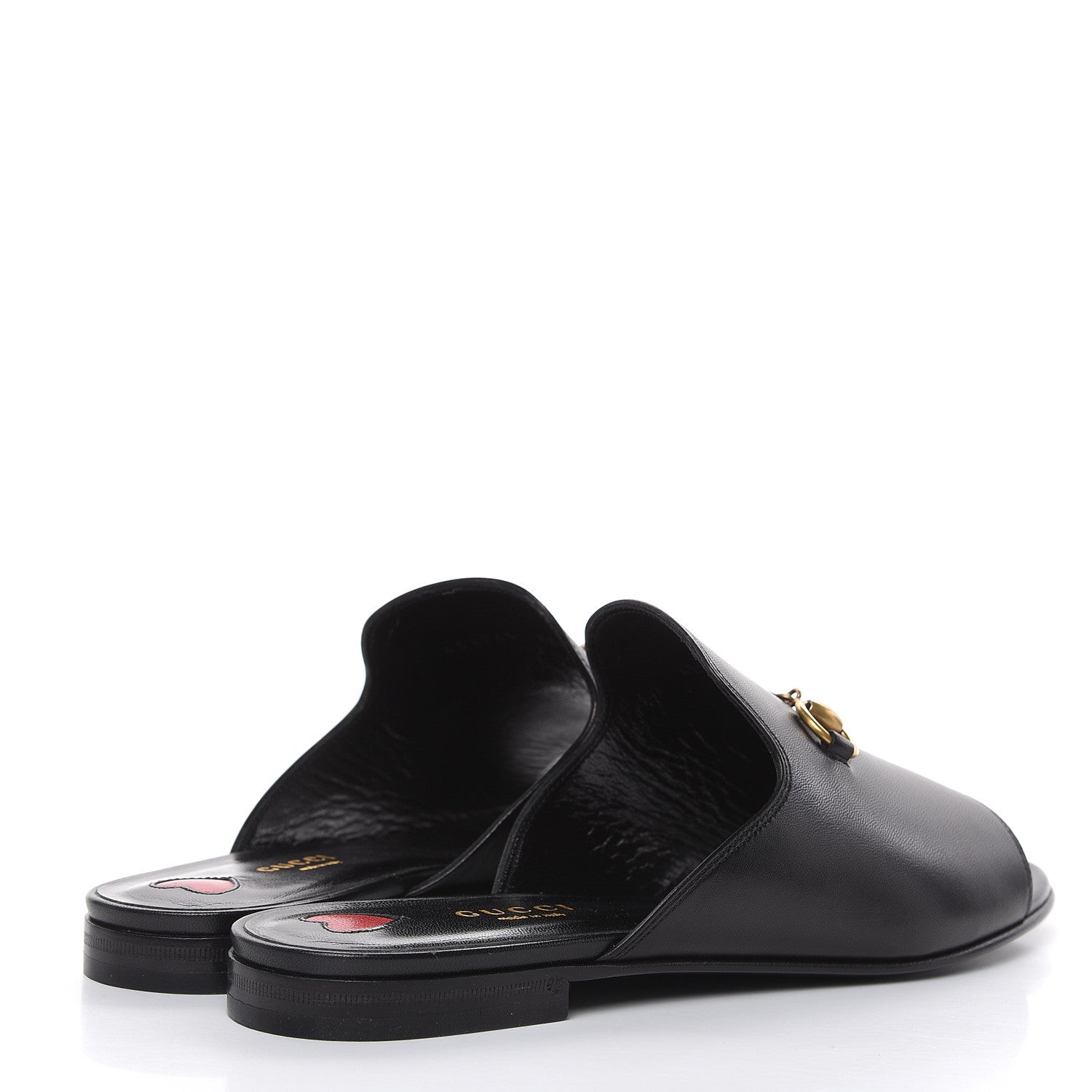 Gucci Malaga Kid Horsebit Slide Sandals 38.5 Black 4 of 9