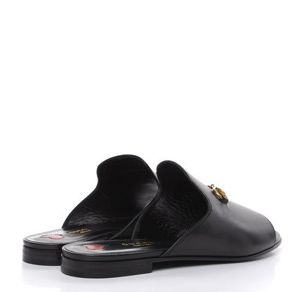Gucci Malaga Kid Horsebit Slide Sandals 38.5 Black 4 of 9