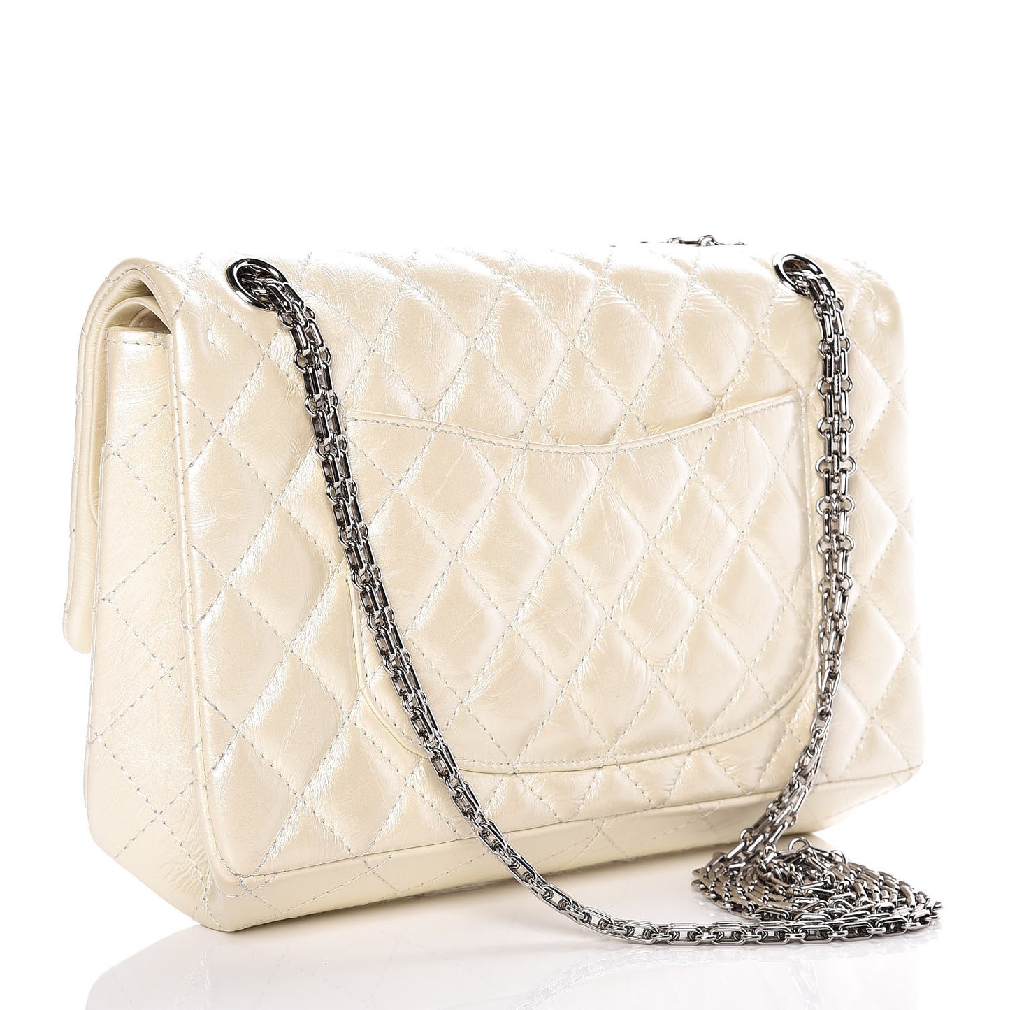 Metallic Aged Calfskin Quilted 2.55 Reissue 226 Flap White
