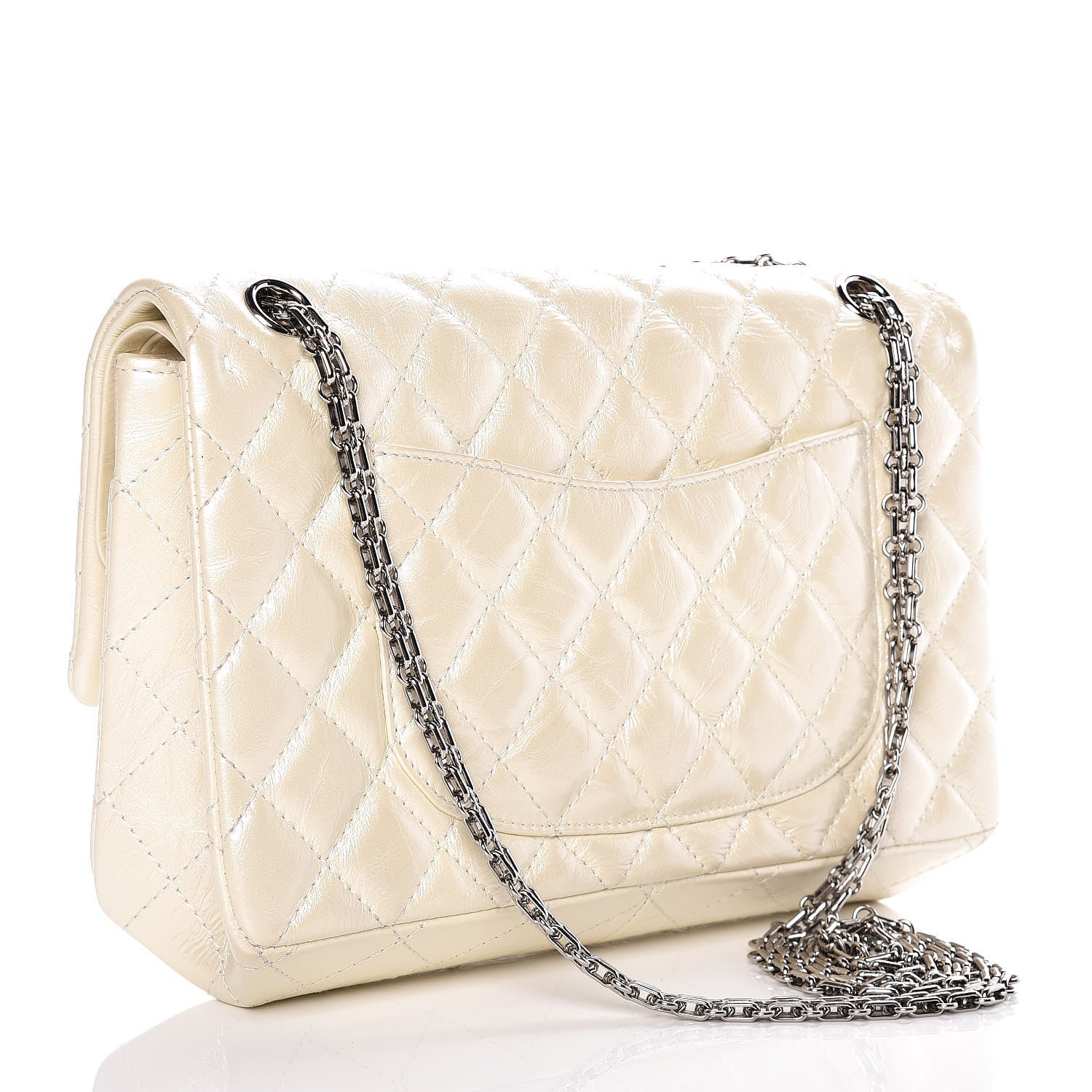 Chanel Metallic Aged Calfskin Quilted 2.55 Reissue 226 Flap White 3 of 13