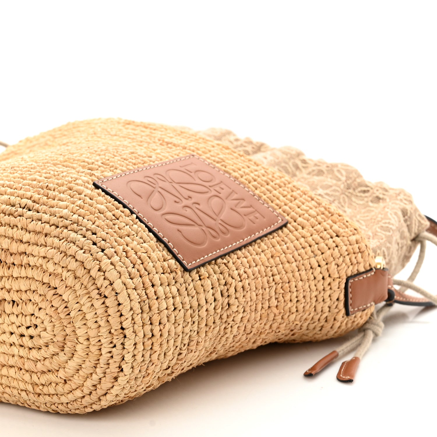 Loewe Calfskin Raffia Bucket Bag Natural Tan 9 of 9