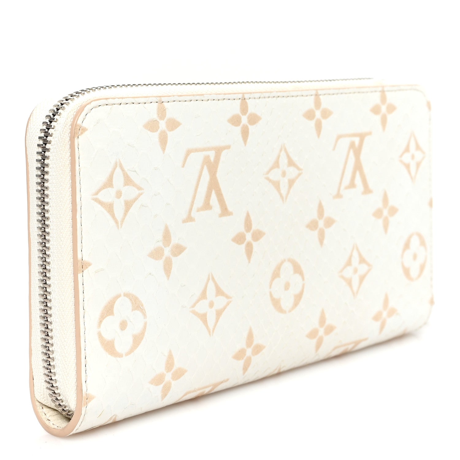 Louis Vuitton Snakeskin Monogram Zippy Padlock Wallet White 3 of 7