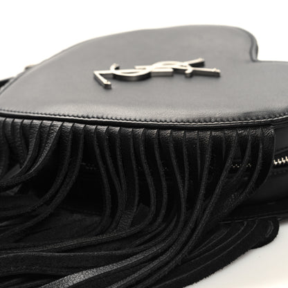 Saint Laurent Calfskin Fringe Small Monogram Love Shoulder Bag Black 10 of 10