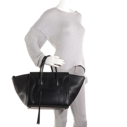 Celine Supple Calfskin Medium Phantom Luggage Black 2 of 9