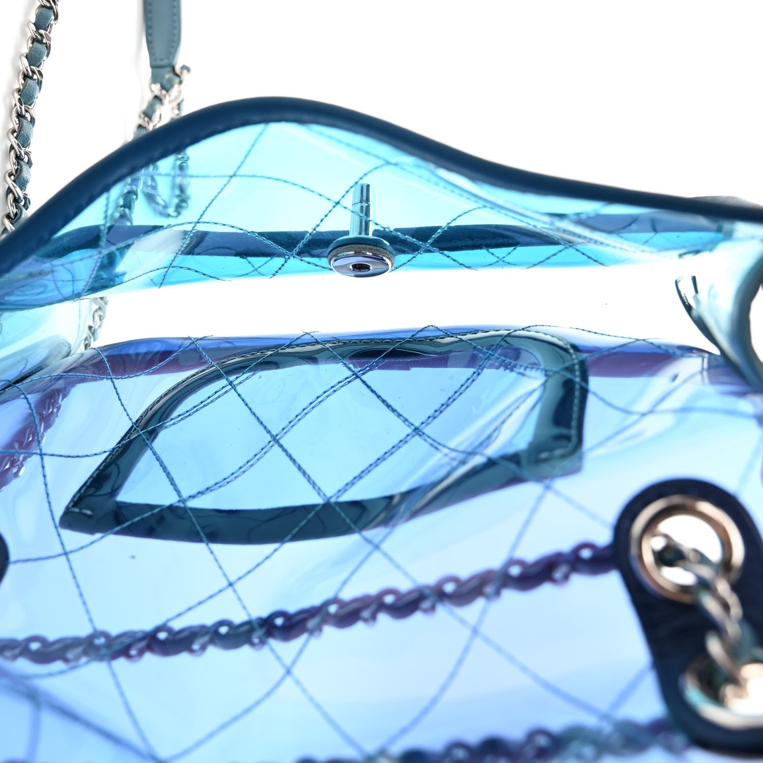 Chanel PVC Lambskin Stitched Mini Coco Splash Flap Blue 5 of 11
