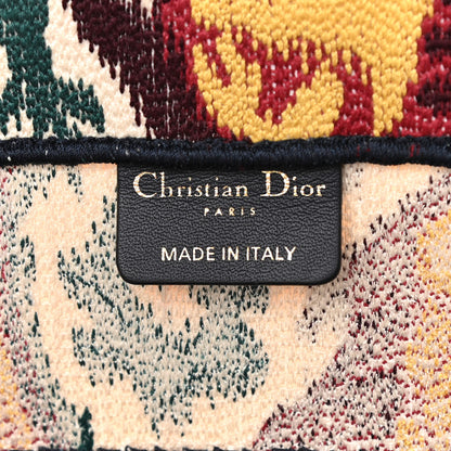 Christian Dior Canvas Embroidered Paisley Medium Book Tote Blue Multicolor 6 of 10