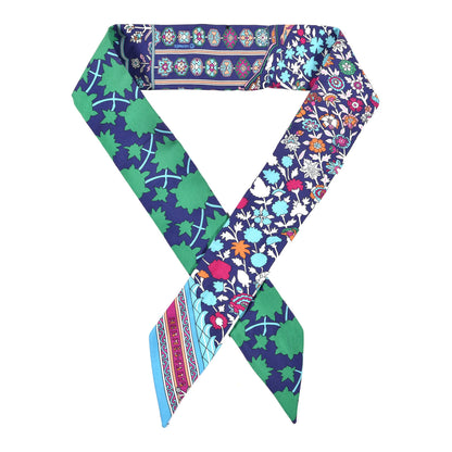 Hermes Silk Tapis Persans Twilly Vert Bleu Fuchsia 1 of 3