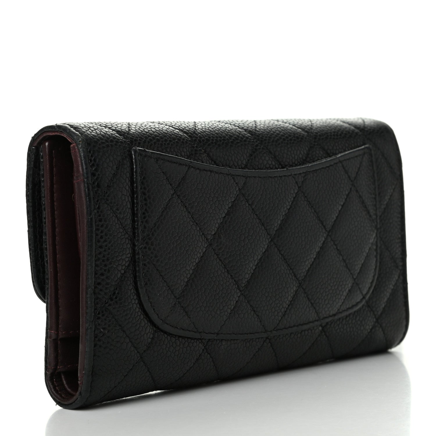 Chanel Caviar Quilted Long Flap Wallet Black 3 of 7