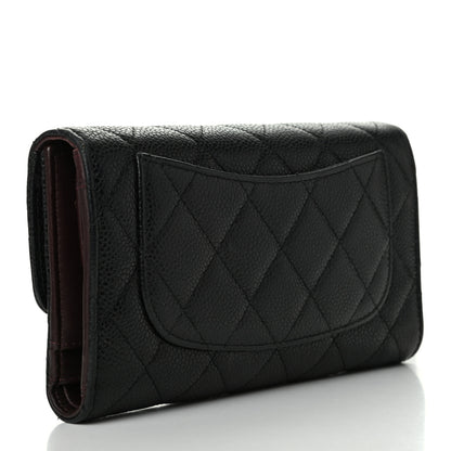 Chanel Caviar Quilted Long Flap Wallet Black 3 of 7