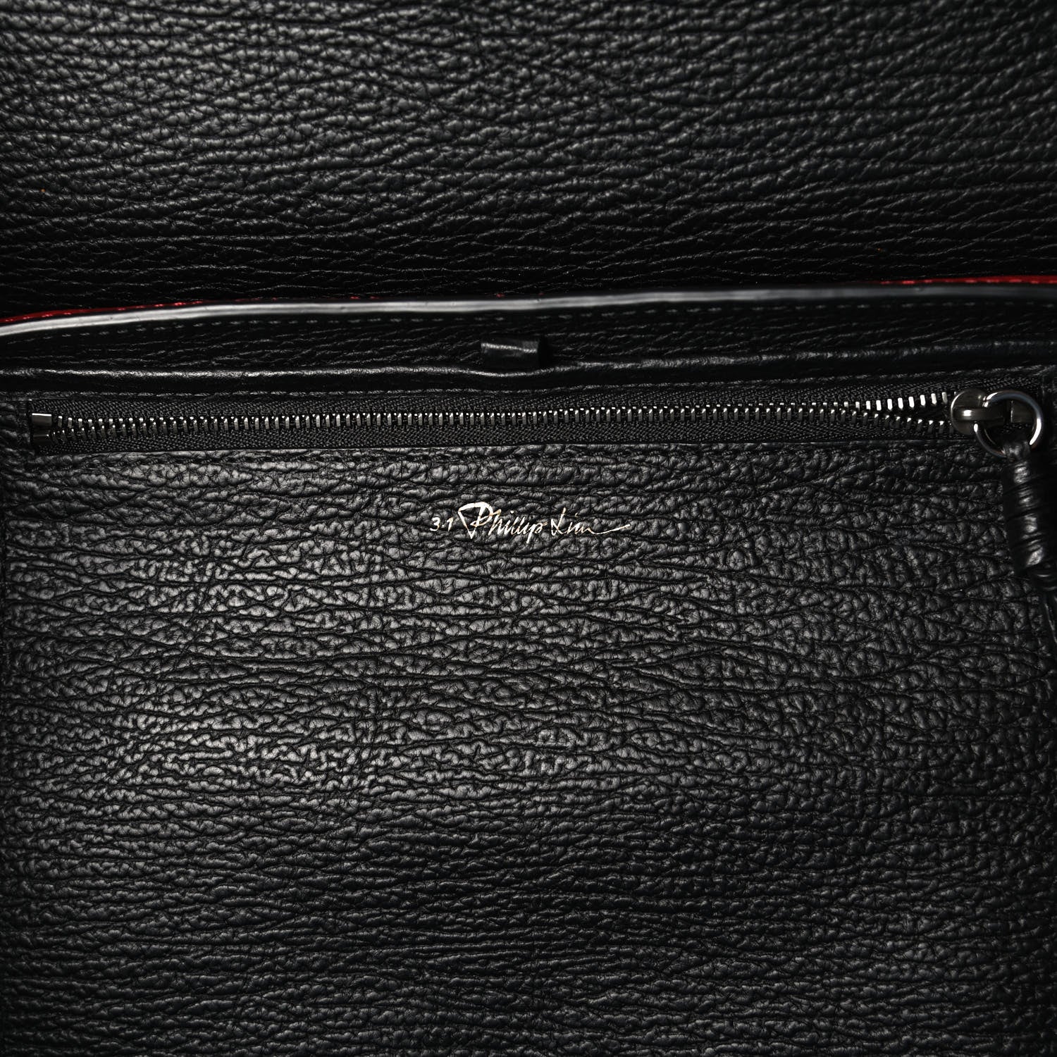 3.1 Phillip Lim Textured Calfskin Medium Pashli Satchel Crimson Black 7 of 11