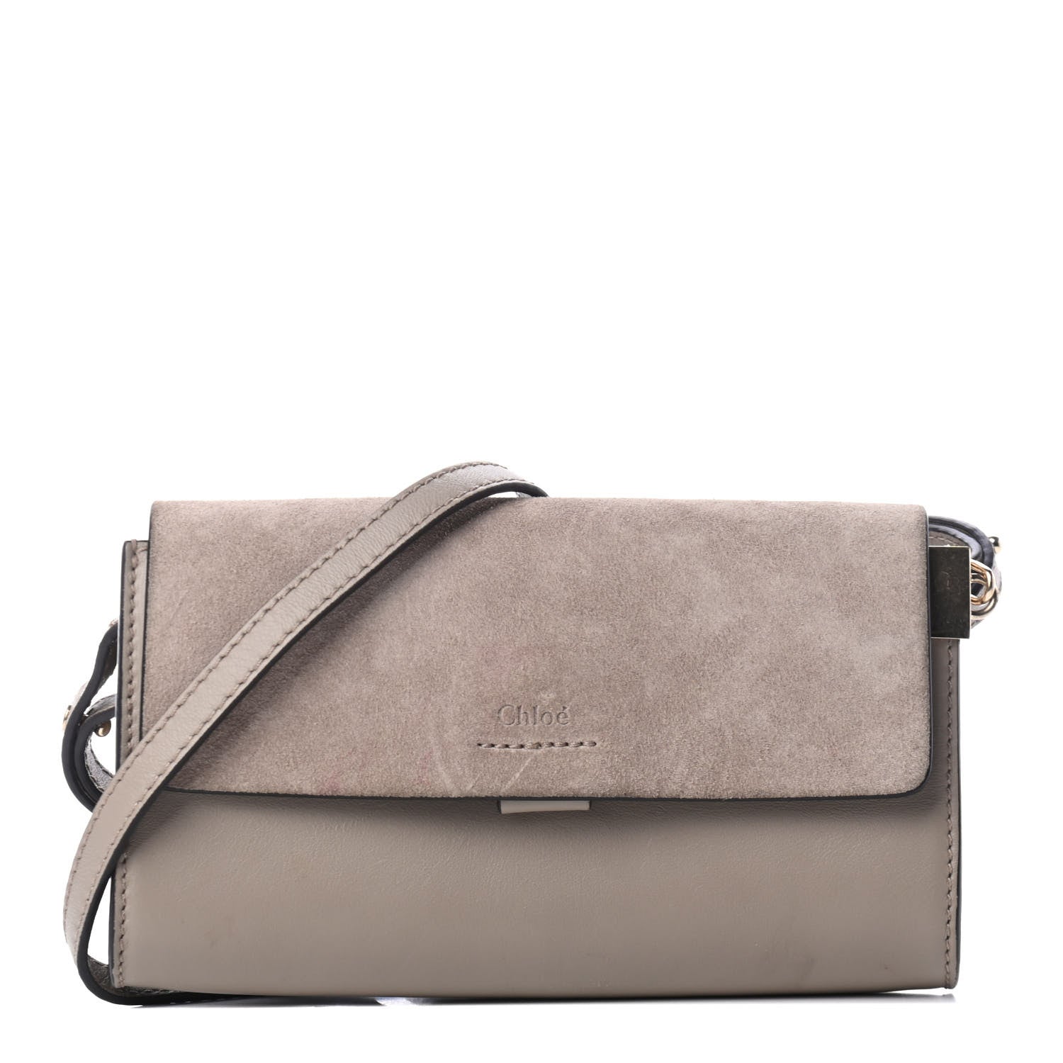 Chloe Suede Calfskin Mini Faye Shoulder Bag Motty Grey 1 of 4