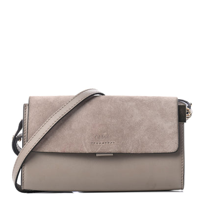 Chloe Suede Calfskin Mini Faye Shoulder Bag Motty Grey 1 of 4