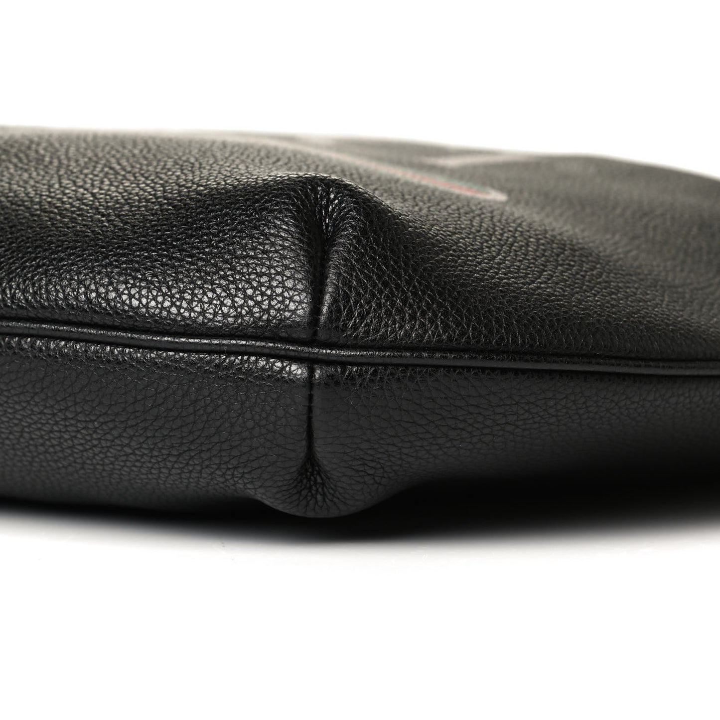 Grained Calfskin Logo Half Moon Hobo Black