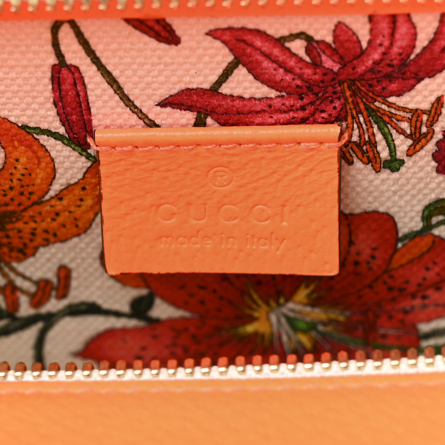Canvas Medium Flora Tote White Multicolor Orange Fluo