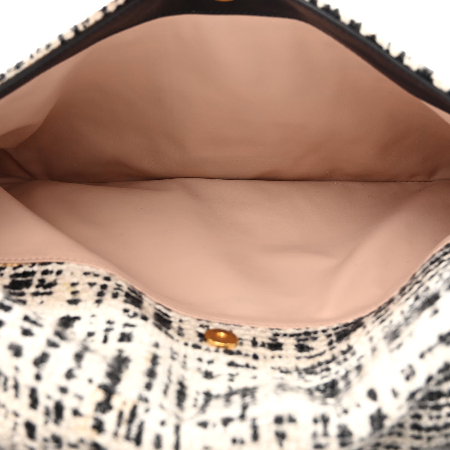 Prada Tela Tweed Chain Shoulder Bag White Black 5 of 12