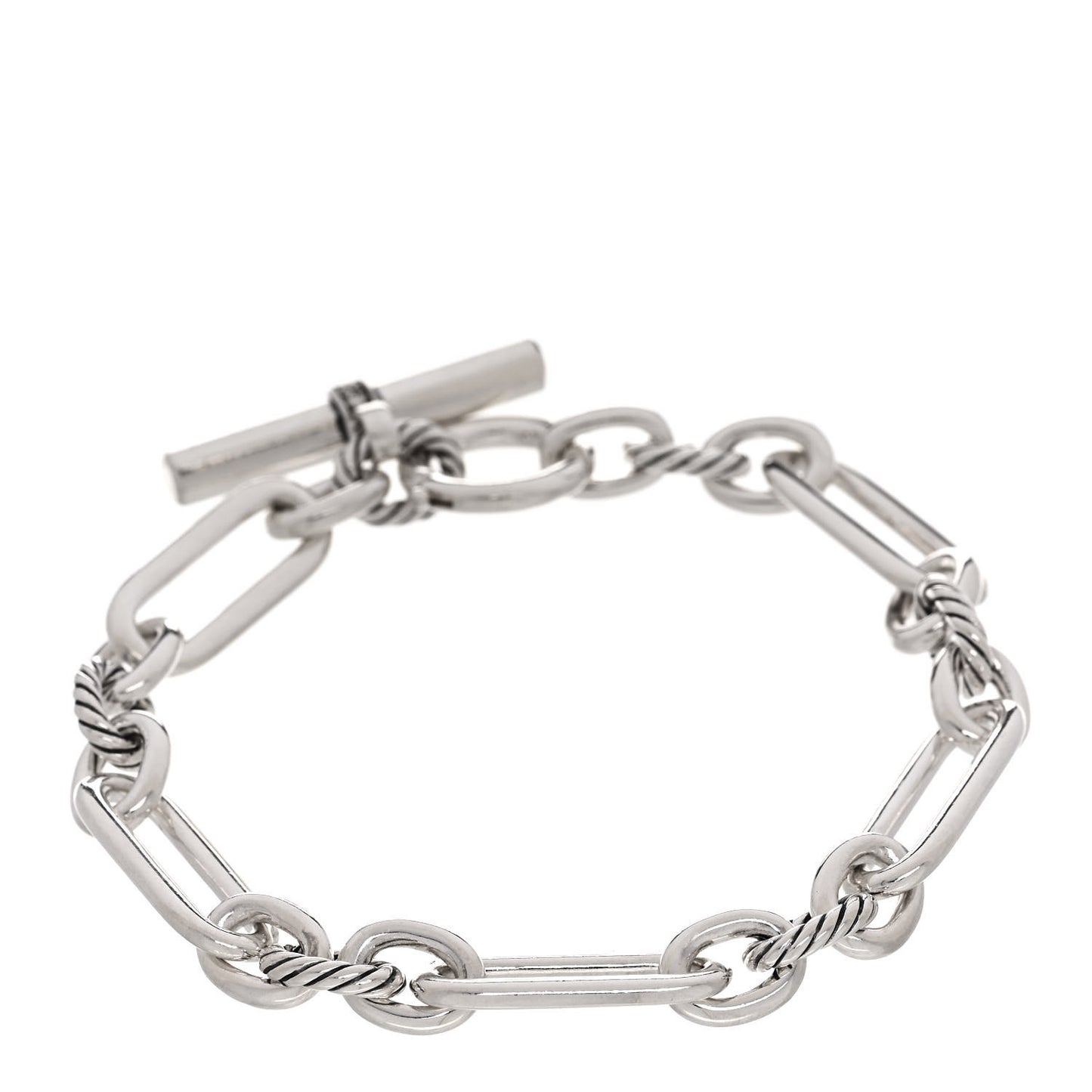 Sterling Silver Diamond 9.8mm Lexington Chain Bracelet