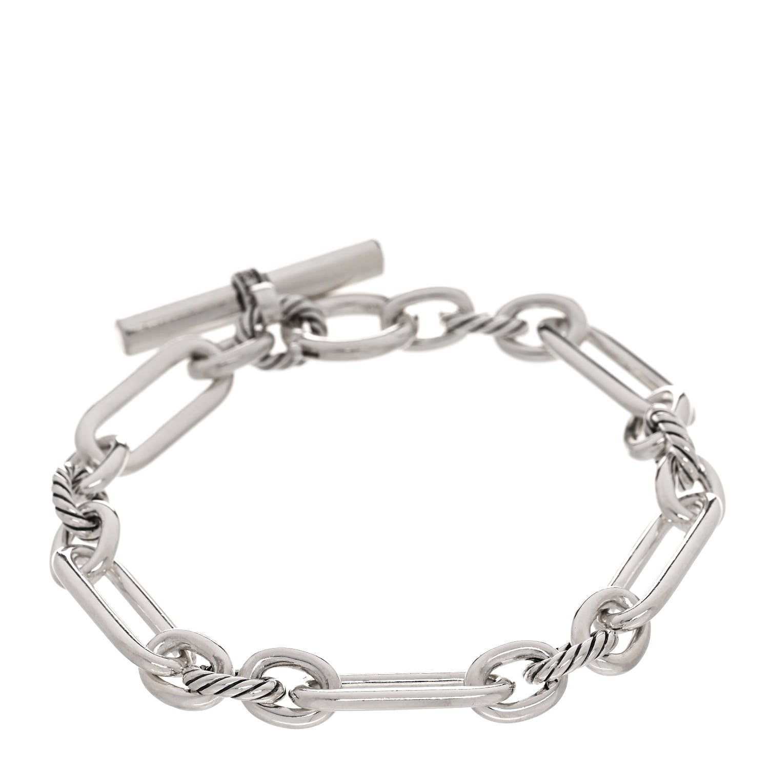 David Yurman Sterling Silver Diamond 9.8mm Lexington Chain Bracelet 2 of 3