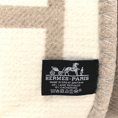 Hermes Wool Cashmere Avalon Vibration Blanket Ecru Natural 3 of 3