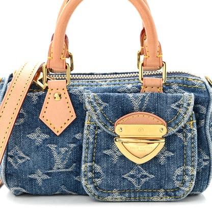 Louis Vuitton Monogram Denim Nano Speedy Blue 7 of 9