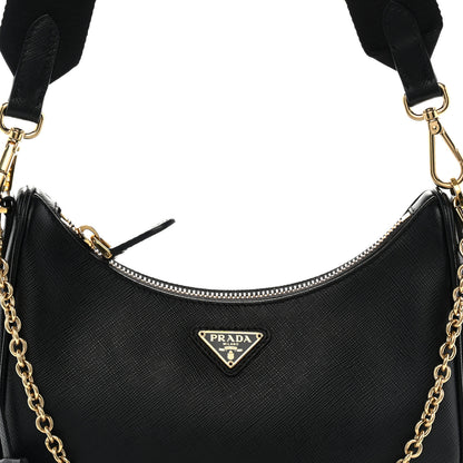 Prada Saffiano Lux Re-Edition 2005 Shoulder Bag Black 8 of 10