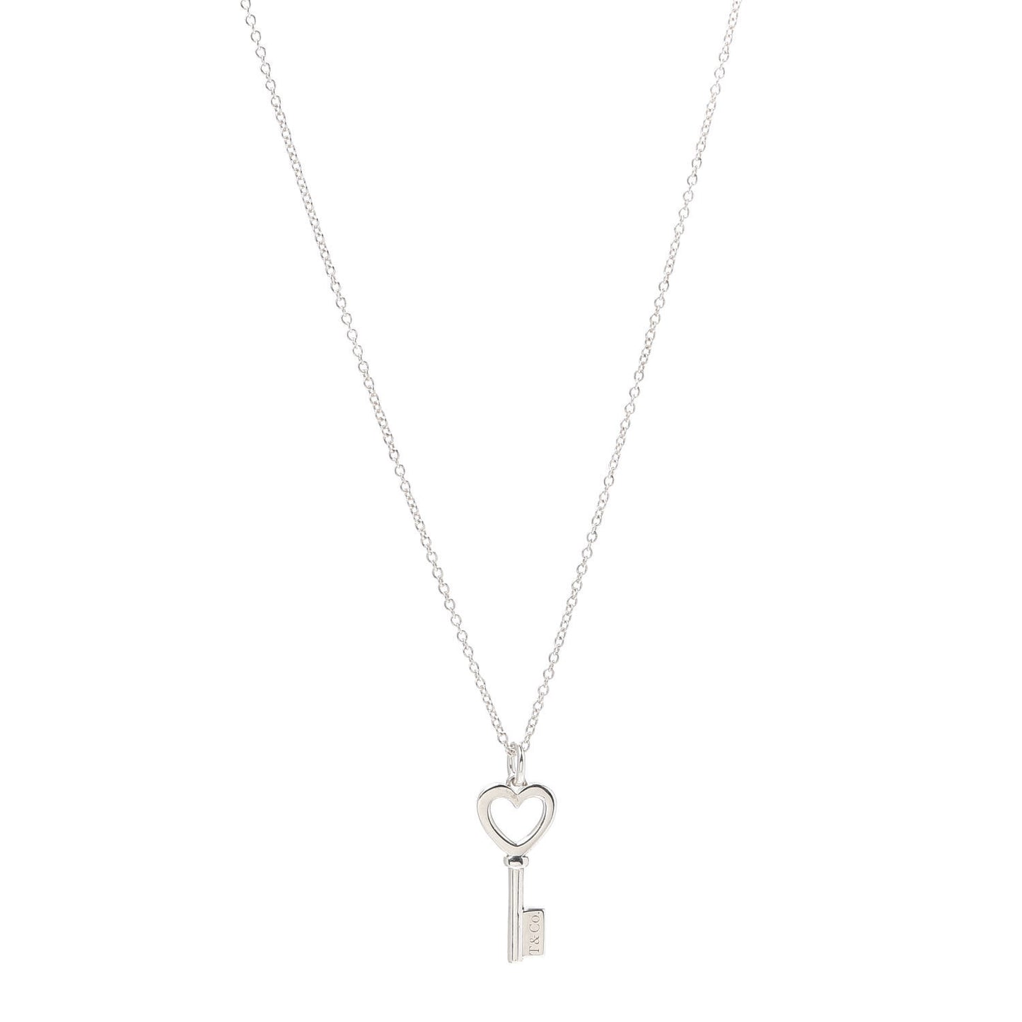 Sterling Silver Mini Heart Key Pendant Necklace