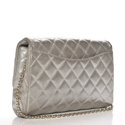 Chanel Iridescent Calfskin Clutch With Chain Flap Silver 3 of 12