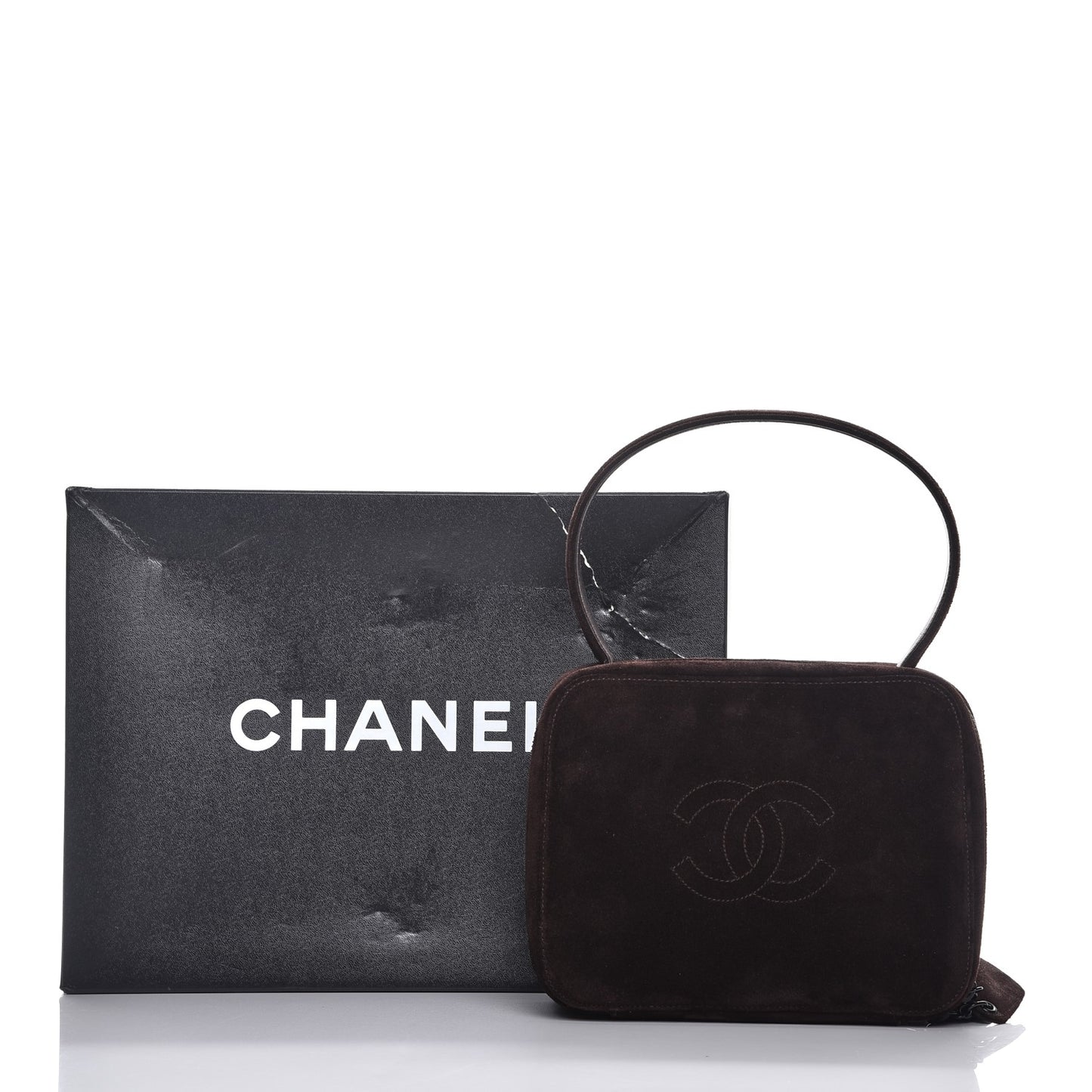 Suede Box Bag Dark Brown