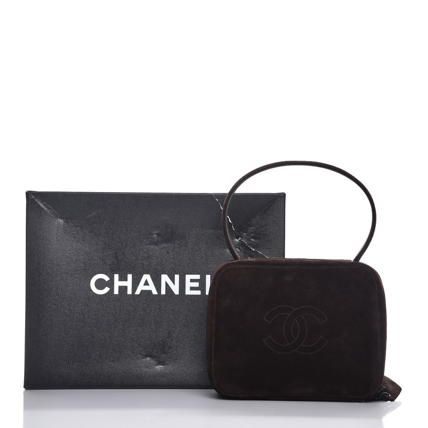 Chanel Suede Box Bag Dark Brown 11 of 11