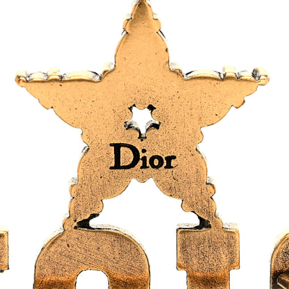 Christian Dior Metal Crystal Dio(r)evolution Logo Brooch Antique Gold 4 of 4