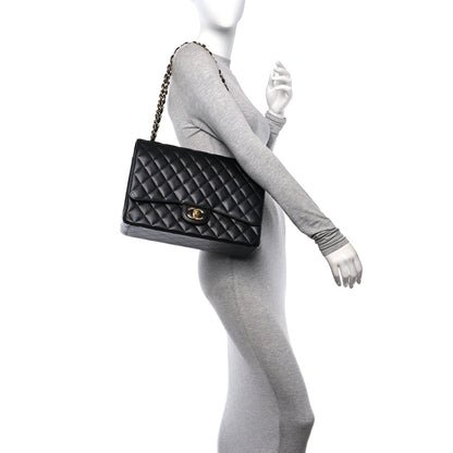 Chanel Caviar Quilted Maxi Double Flap Black 2 of 12