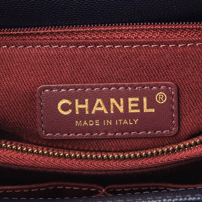 Chanel Caviar Chevron Quilted Small Coco Handle Flap Navy 7 of 11