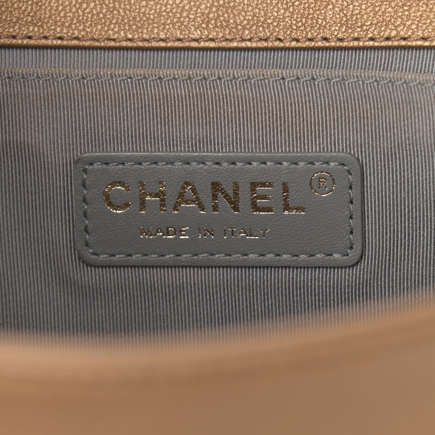 Chanel Metallic Lambskin Medium Golden CC Boy Flap Dark Gold 6 of 15